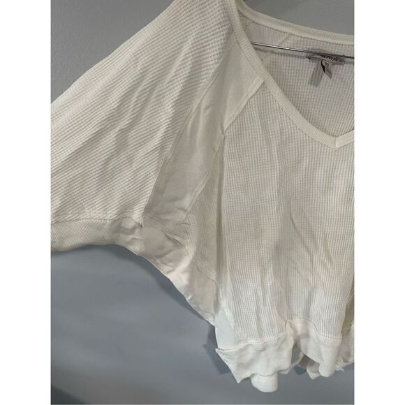 Free People Womens XS Santa Clara Thermal Long Sleeve in Alabaster NEW - Picture 2 of 5